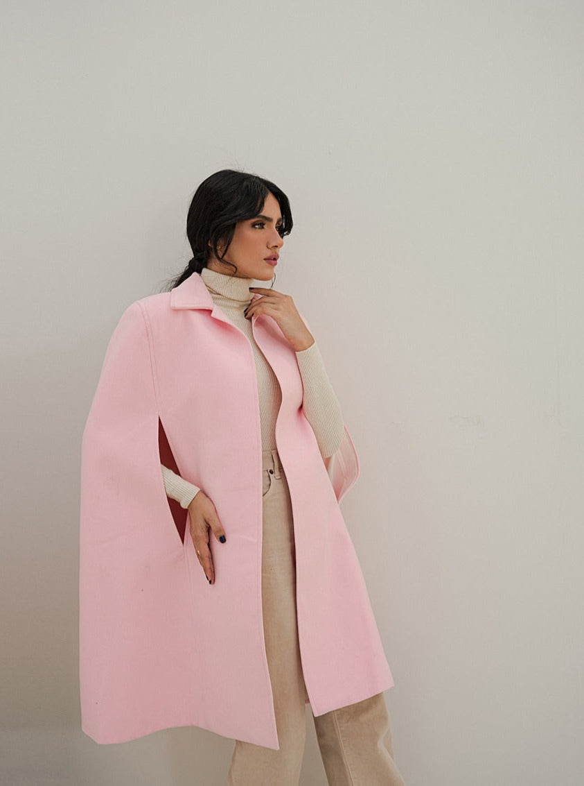 Pink wool cape hotsell