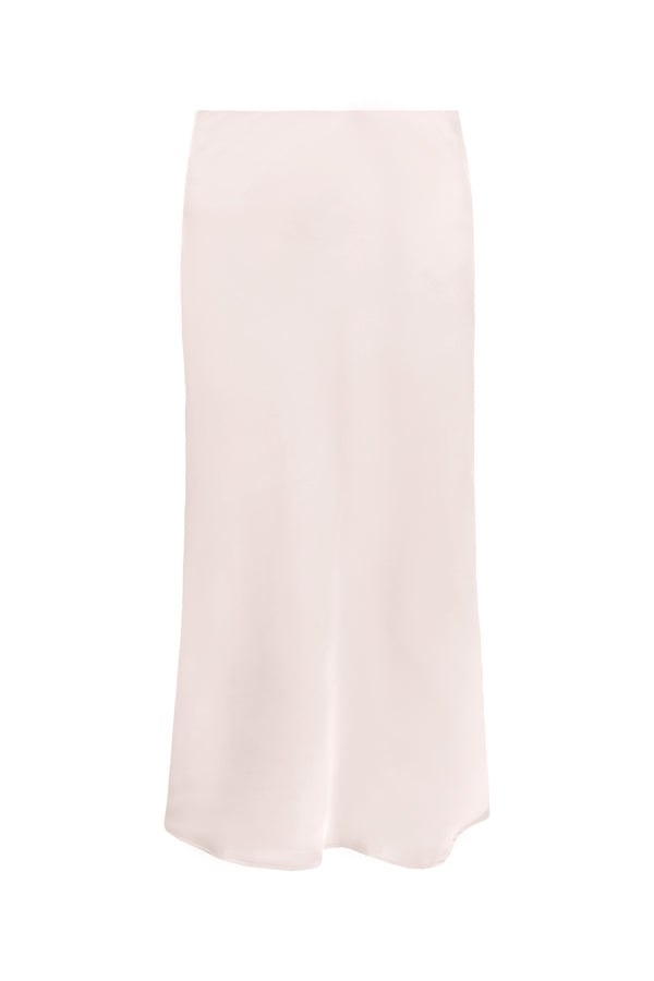 Aliya Pearl White Silk Skirt