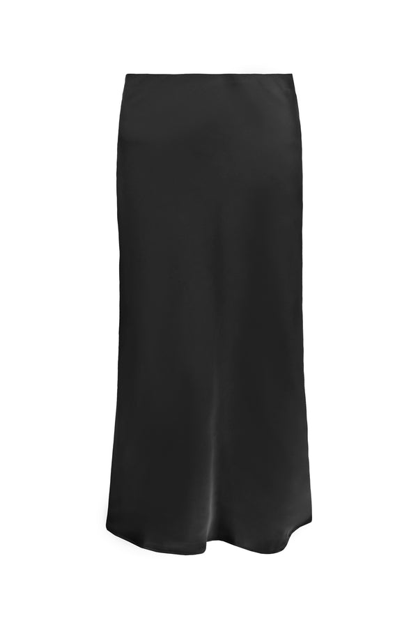 Allana Black Silk Skirt