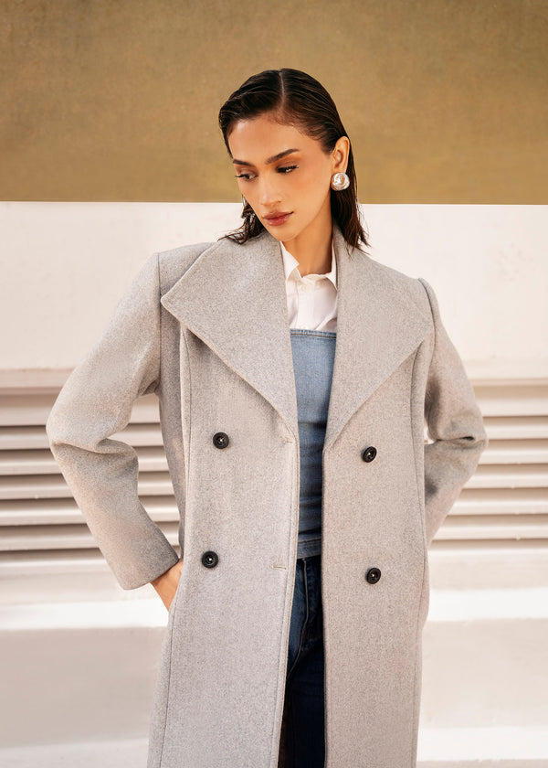 Glam Grey Wool Coat