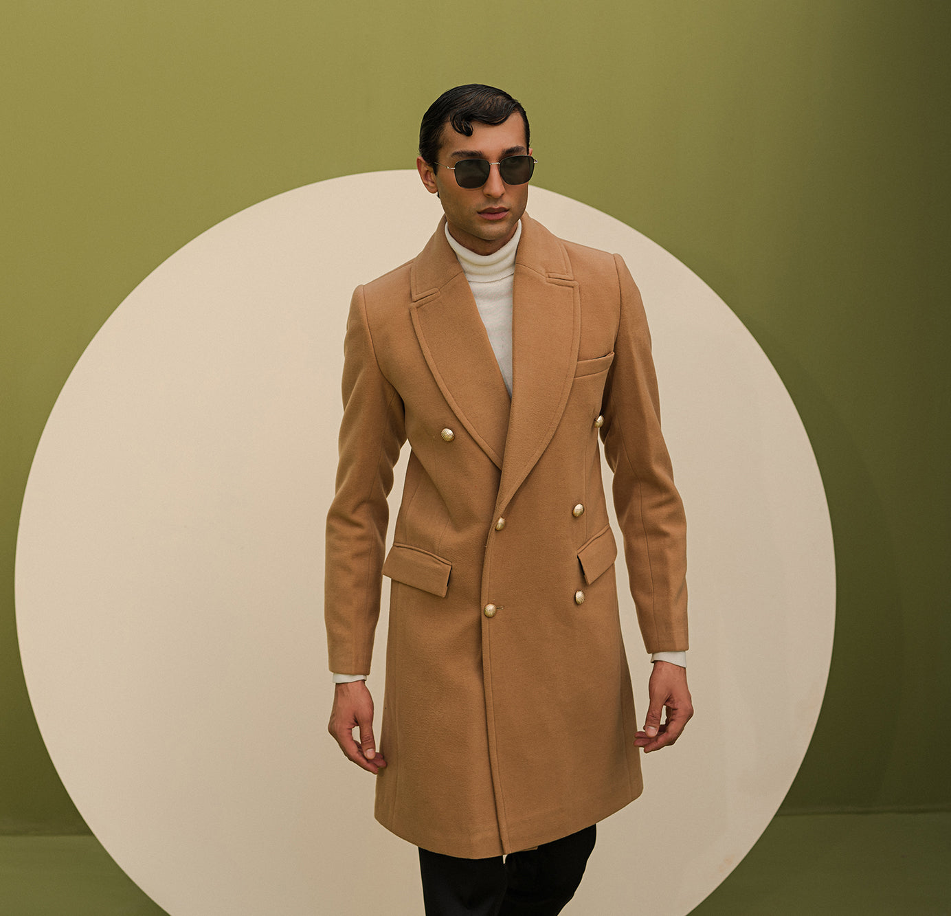 Furore Beige Long Coat Men Chaos Official Opulent Luxury in Wool Long Coats Leather Jackets and Trench Coats